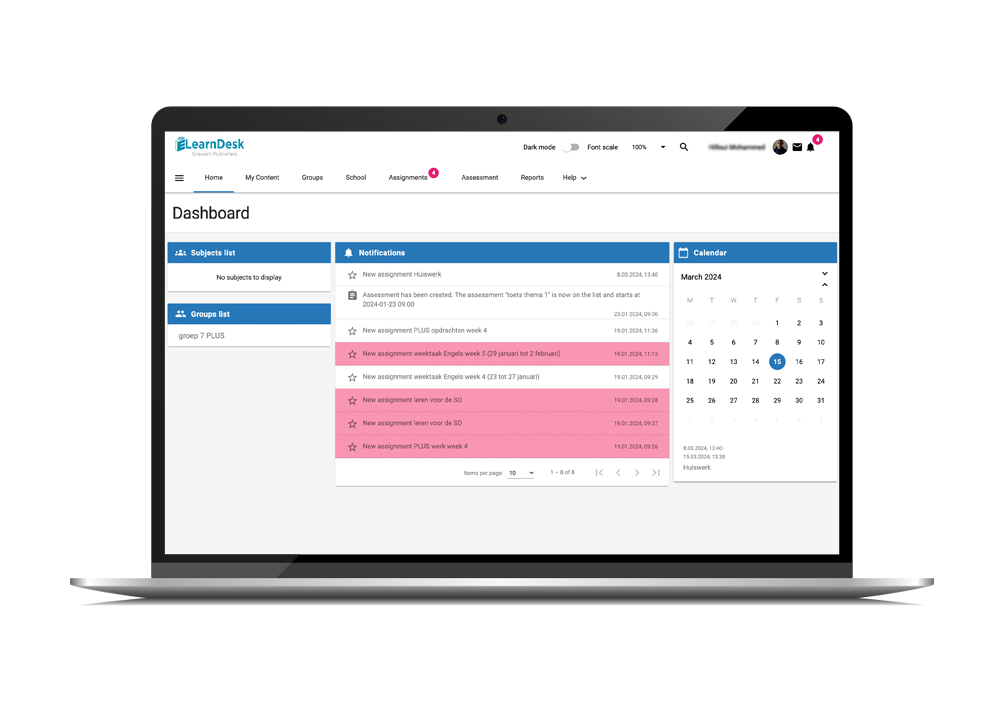 eLearnDesk Dashboard